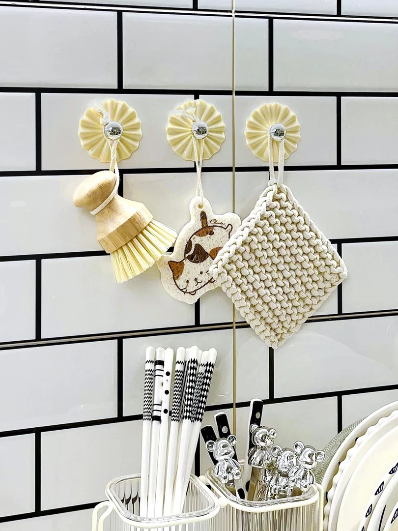 花瓣挂钩免打孔强力粘钩4盒16