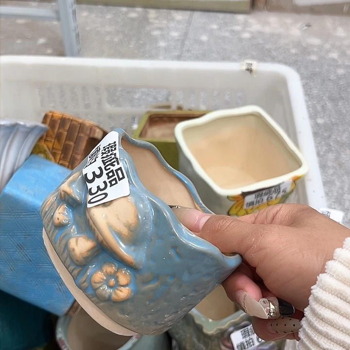 红陶粗陶多肉花盆瑕疵330