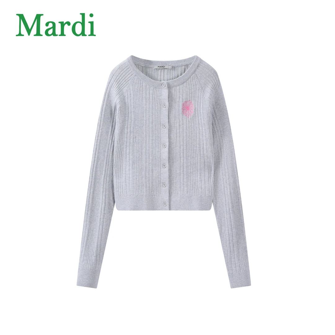 14)Mardi时尚修身圆领长袖百搭开衫针织衫26春季新款女MZZ2612253