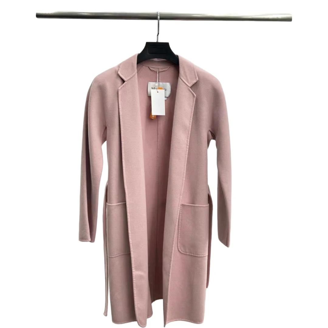 95新 MaxMara 淡粉色薄款大衣外套/i048