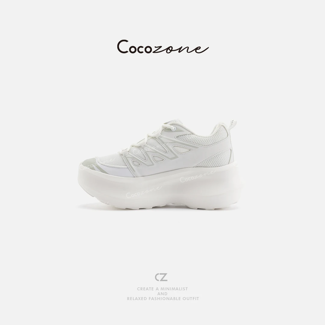 COCO ZONE 刘一一新款厚底网面百搭女式系带休闲鞋CD2A0020