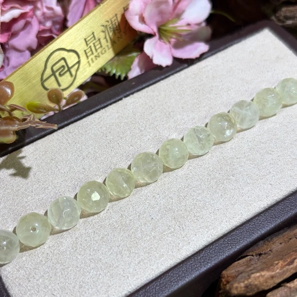 【晶澜月】Z384天然水晶 黄水晶DIY刻面通孔单珠8-9mm 多样性发其一