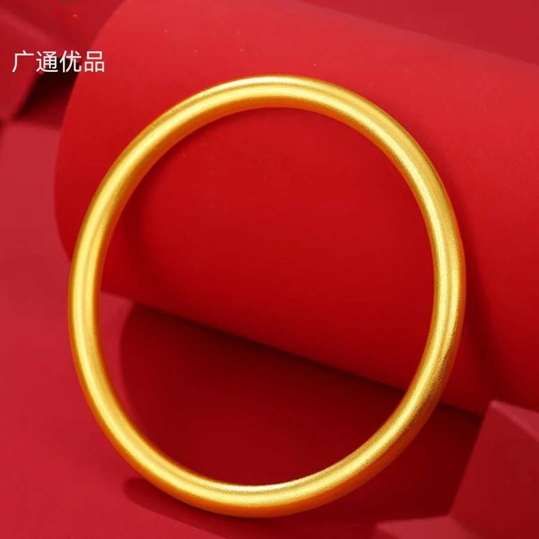 铜合金手镯 4mm传承素圈实心手镯女款镯子复古气质百搭时尚古法