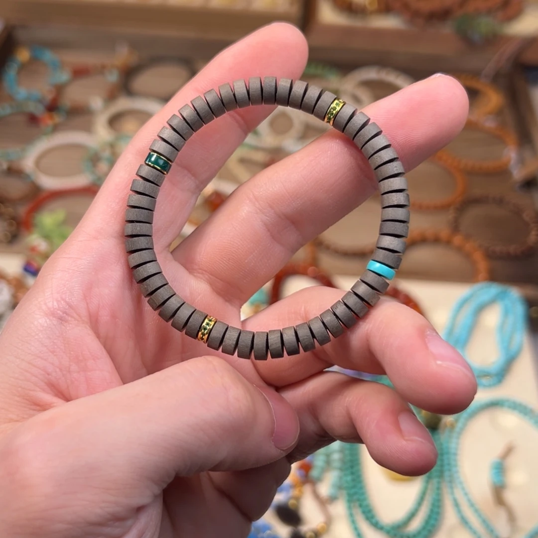 阴沉木手串/手链阴沉老山檀药片手串设计款