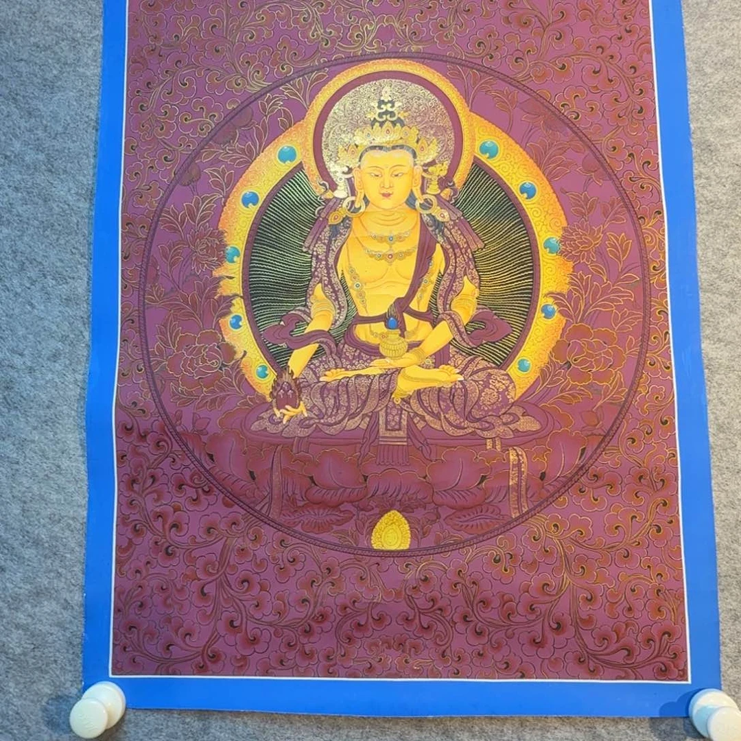 装裱画地藏菩萨纯手绘微瑕