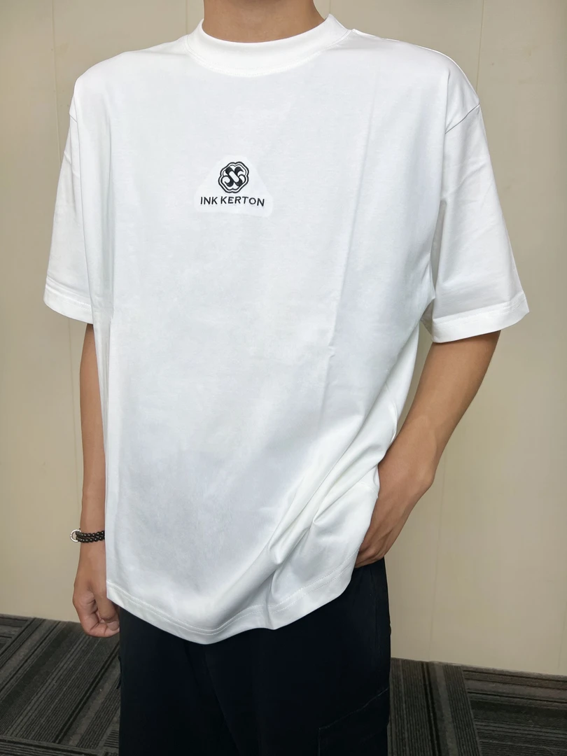 标准常规T恤短袖时尚圆领印花男装休闲标准型夏季白色