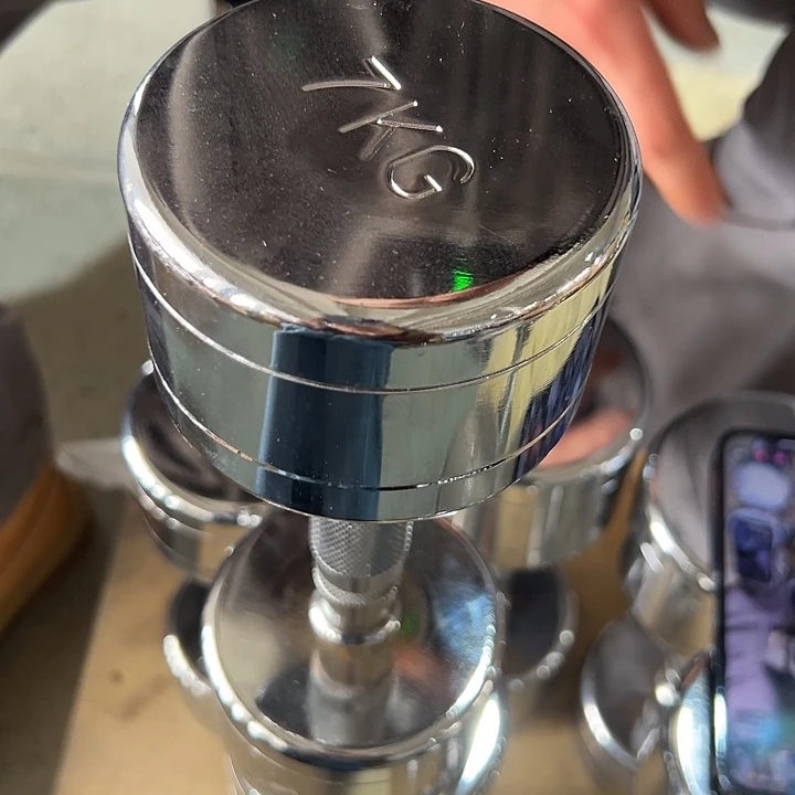 全新电镀纯钢哑铃7公斤一对