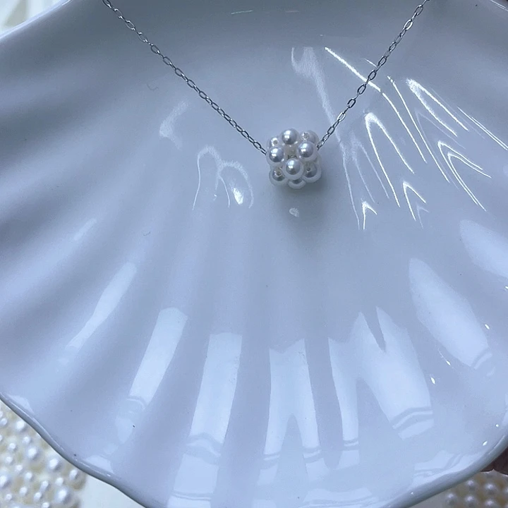 颈饰银S925镶嵌淡水珍珠