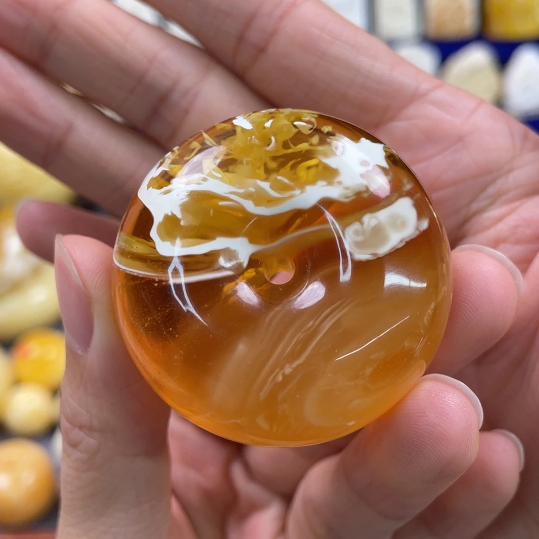 蜜蜡裸石未镶嵌琥珀蜜蜡扣子