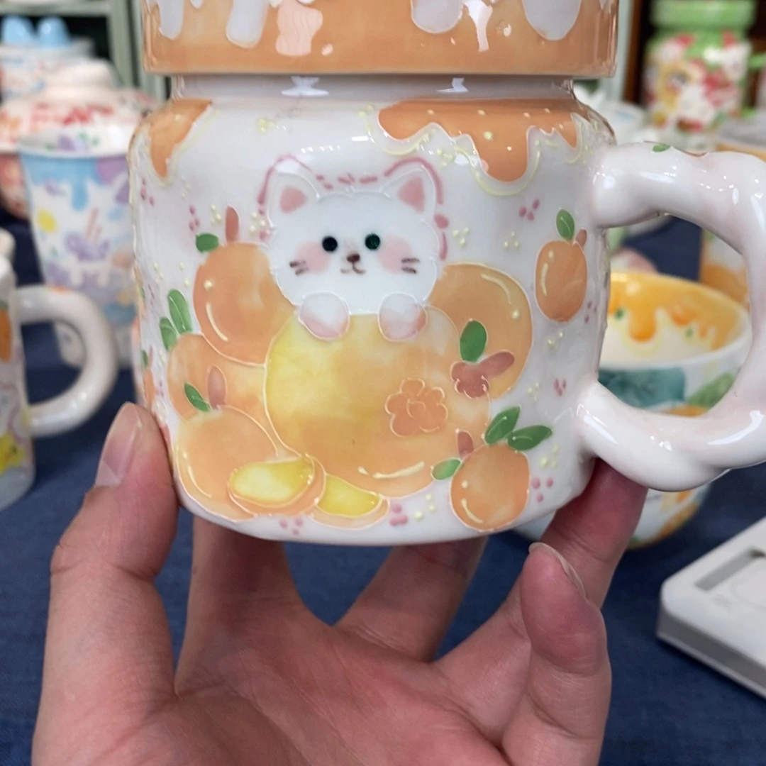 象***吃瓷片小猫马克杯微瑕