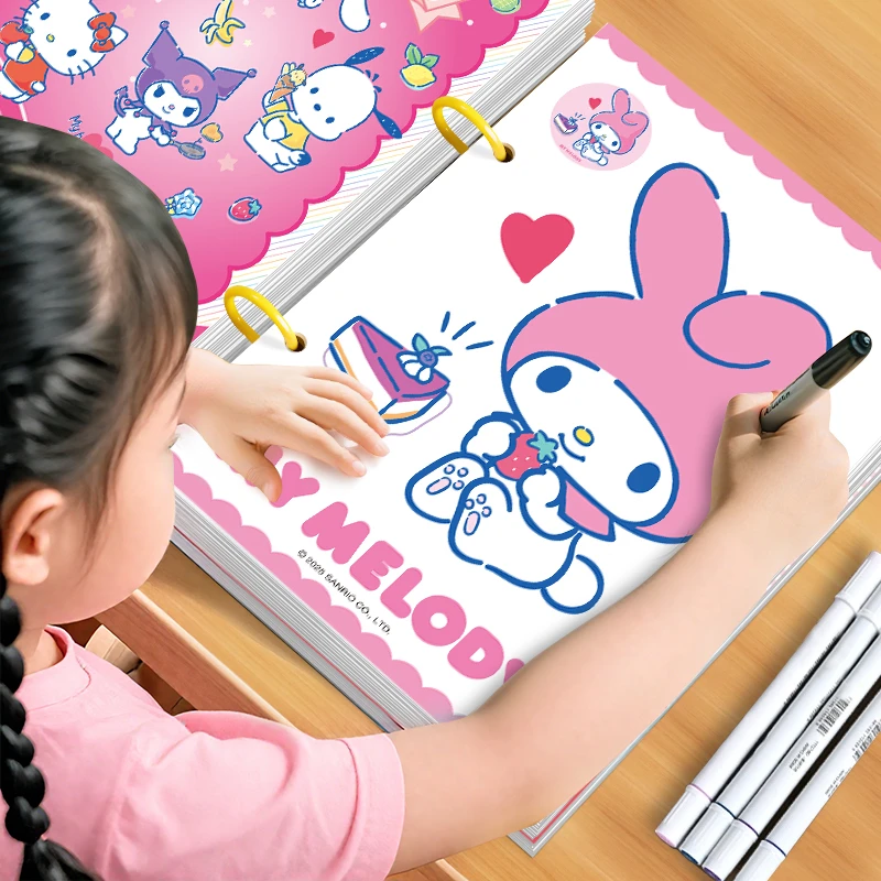 美乐蒂A4画画本三丽鸥儿童马克笔涂色书3到6岁幼儿园4绘本图画书5