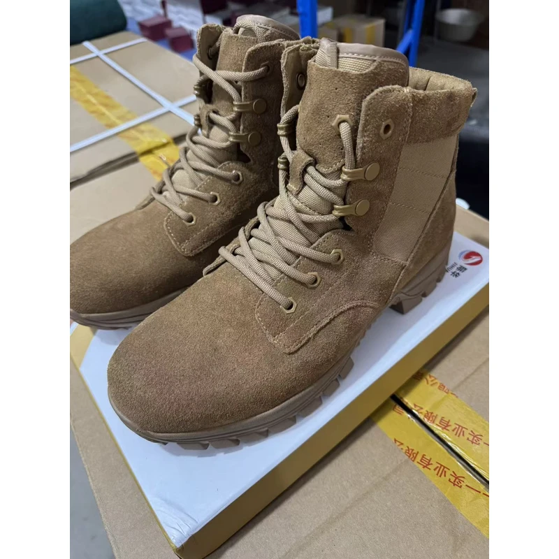 男士棕色中高帮轻便防滑防刺耐磨透气户外登山徒步战术靴