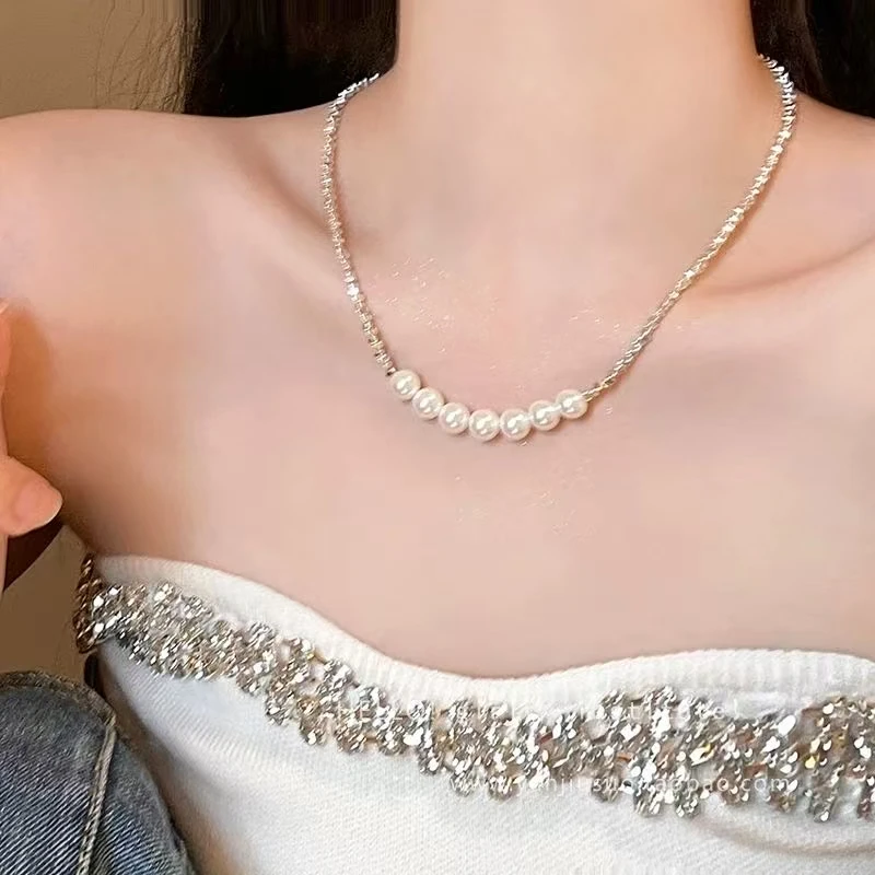 坠链均足银 999纯银碎银子珠珠项链女轻奢小众2025新款爆款