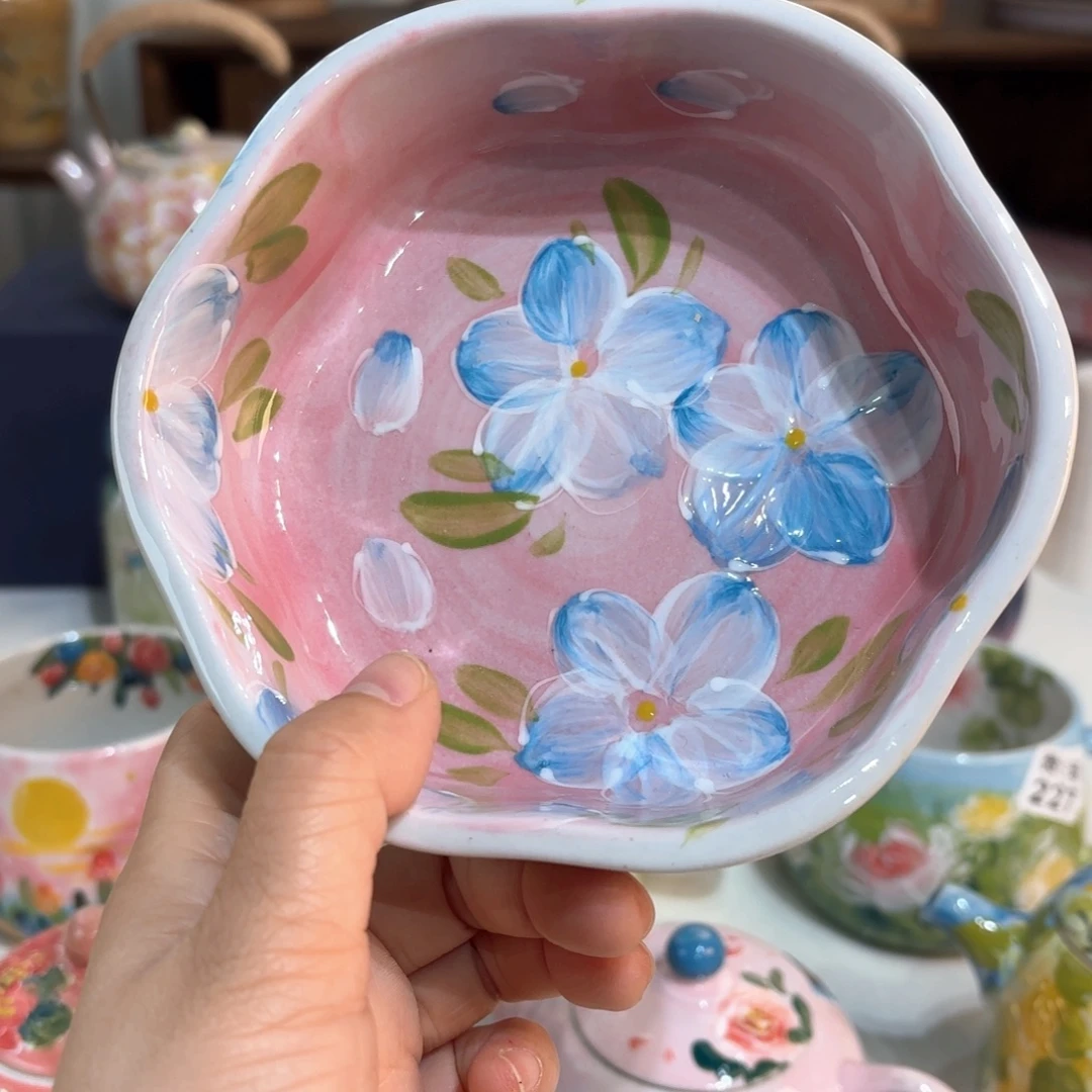 景德镇手绘高温釉下彩陶瓷茶具