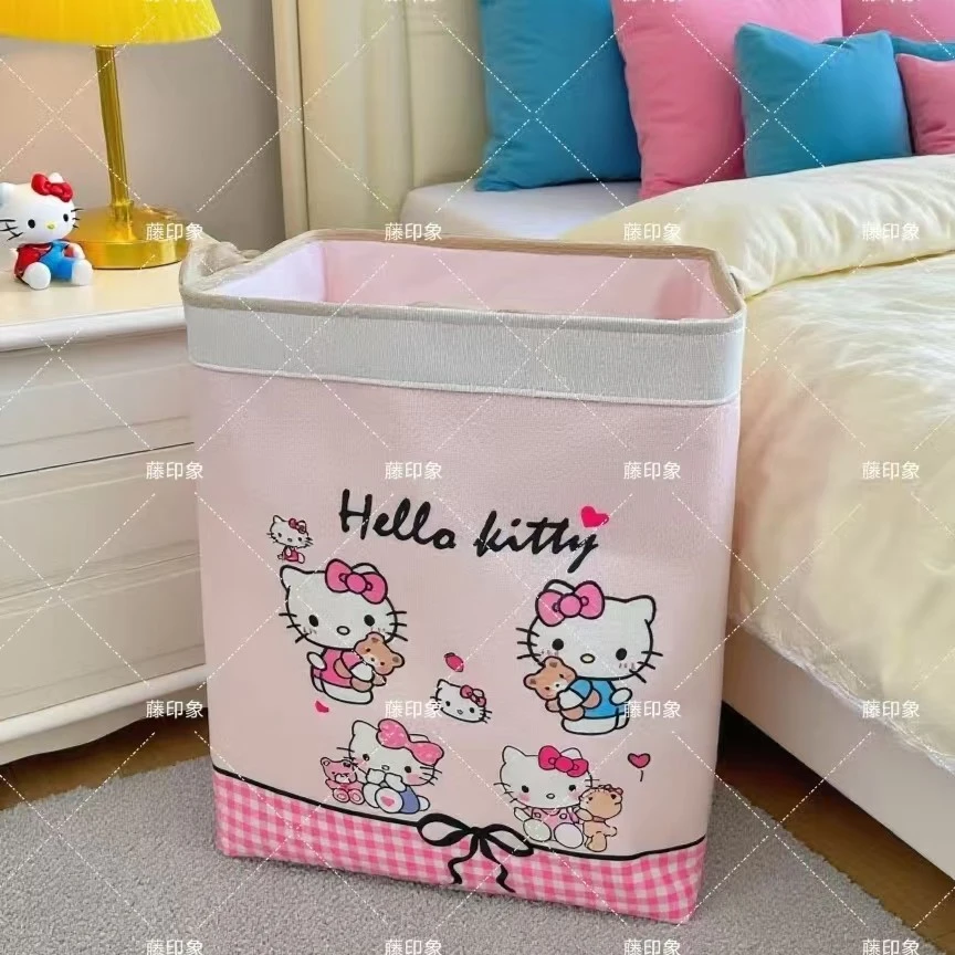 【双提手】120升可爱猫咪大容量收纳筐带盖带钢圈学生收纳宿舍箱