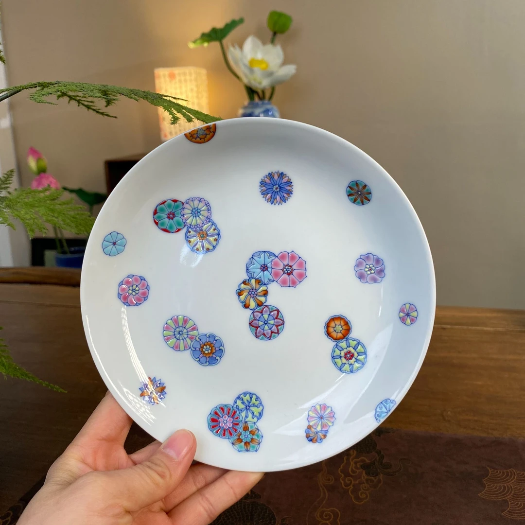 【鸿均堂】青花斗彩皮球花壶承手工手绘景德镇茶具