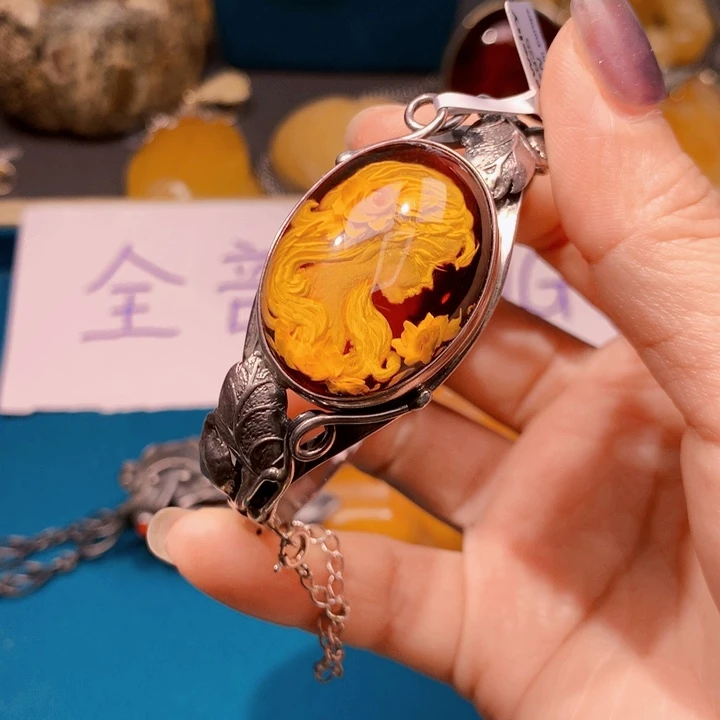 手链琥珀未镶嵌波兰设计款琥珀蜜蜡