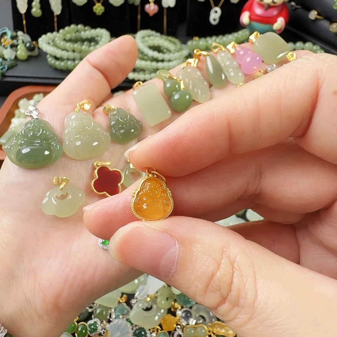 琥珀银S925镶嵌颈饰