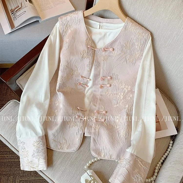 新中式女装提花盘扣马甲2025秋季新款超好看国风时髦减龄背心上衣