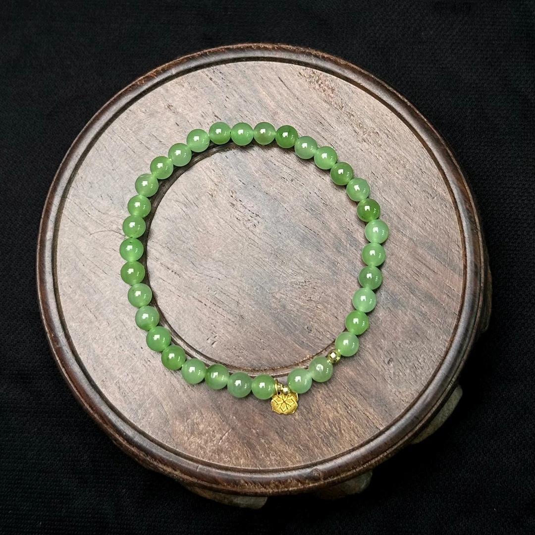 【乐小福珠宝和田玉专场】18k金和田玉手串多样性发货