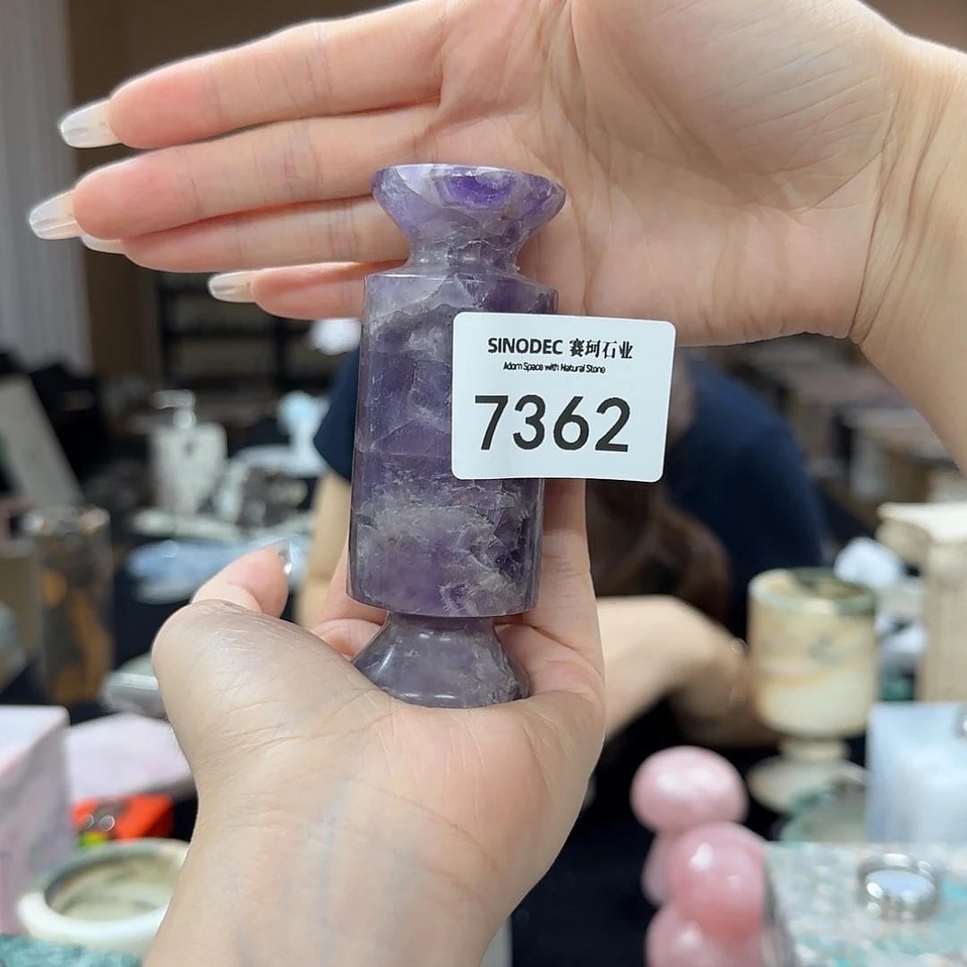 热***毛石材紫水晶糖果7362