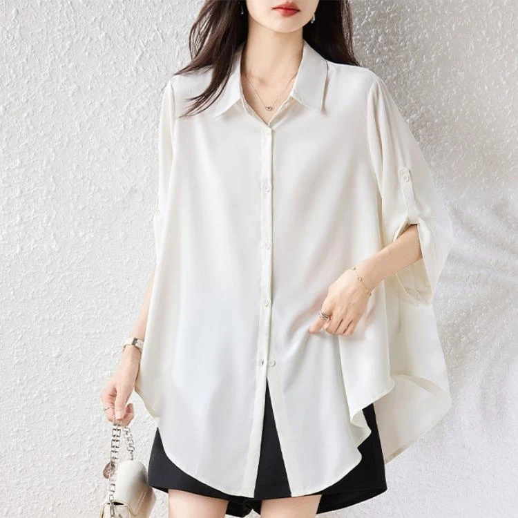 杜拉妮夏季新款大码宽松遮肉气质时尚欧货极简风纯色设计感POLO衫