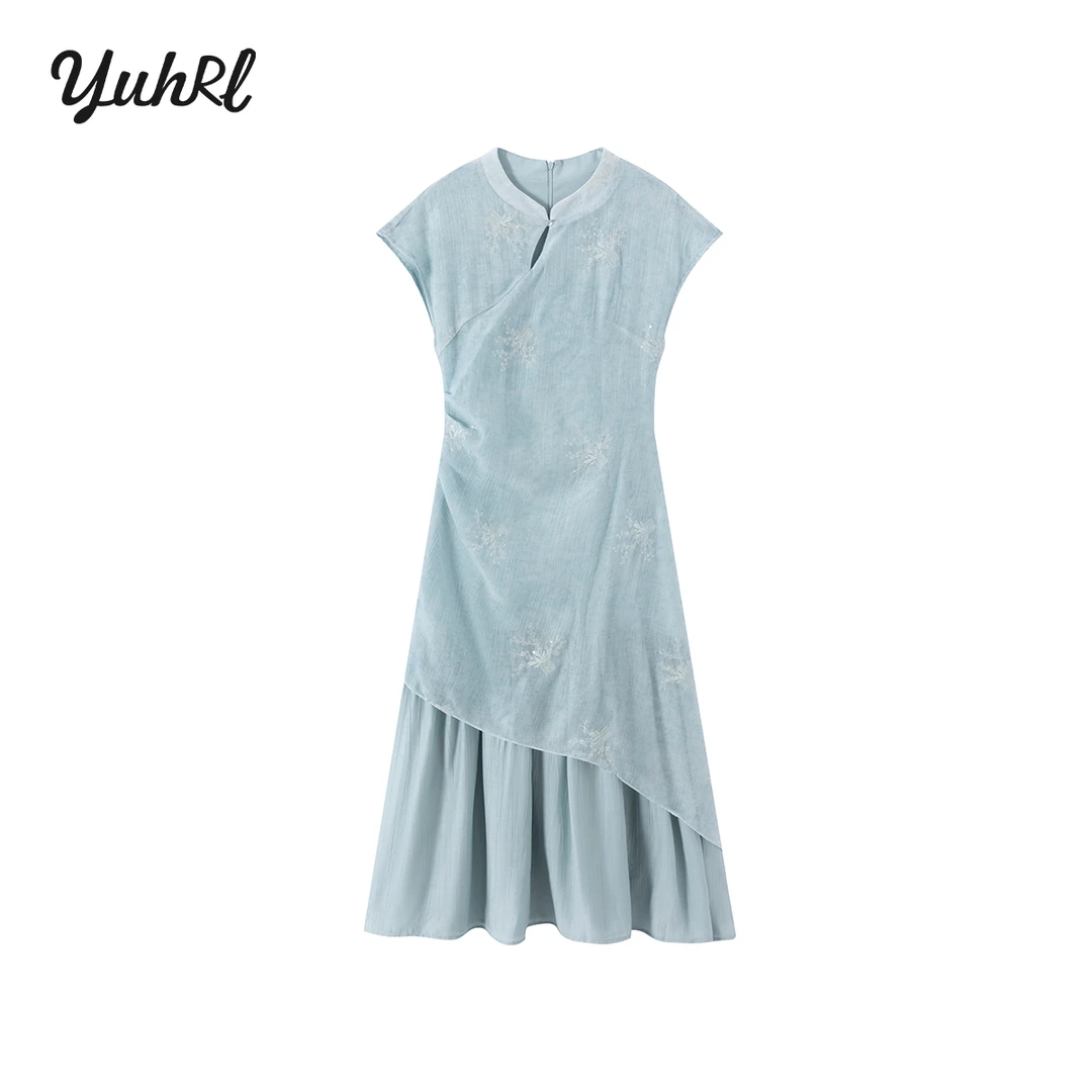 【小云总专享】复古新中式中国风时尚气质优雅设计师连衣裙#25GJC03