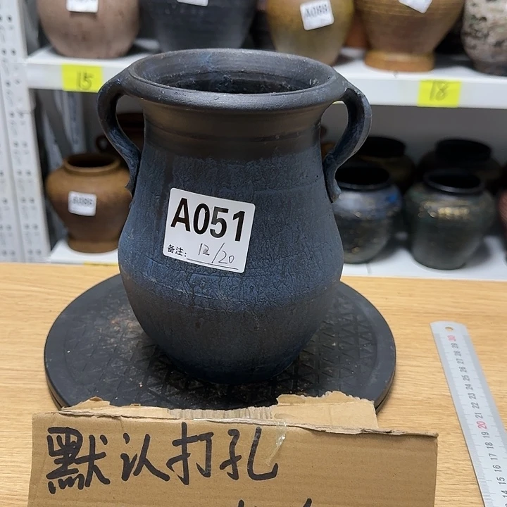 红陶纯手工制作高度20口径12打孔打孔打孔
