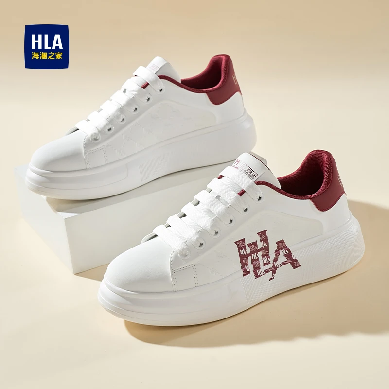 HLA/海澜之家男鞋新款夏季时尚透气休闲板鞋增高小白鞋百搭潮鞋子
