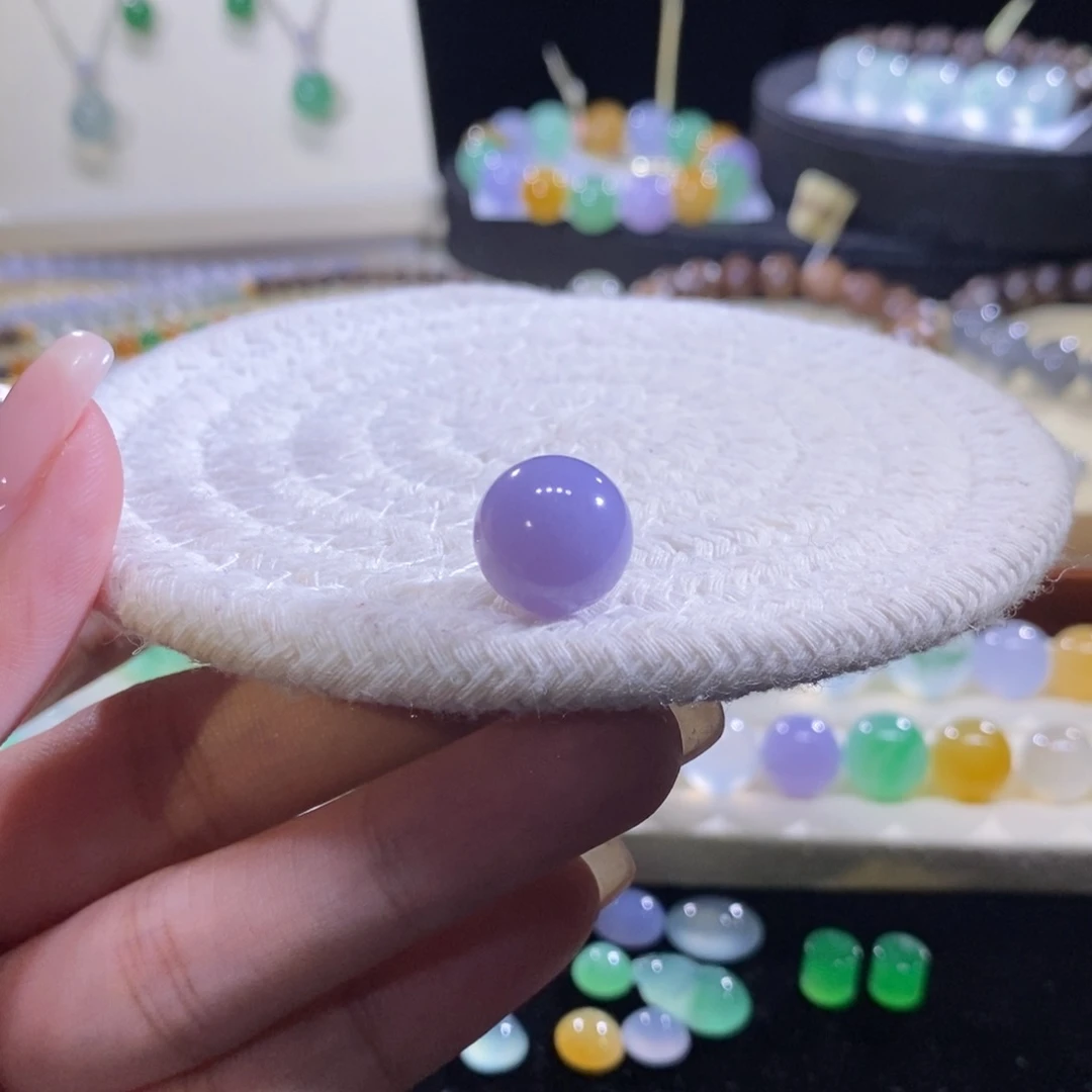 翡翠未镶嵌颈饰妖红紫珠卡13