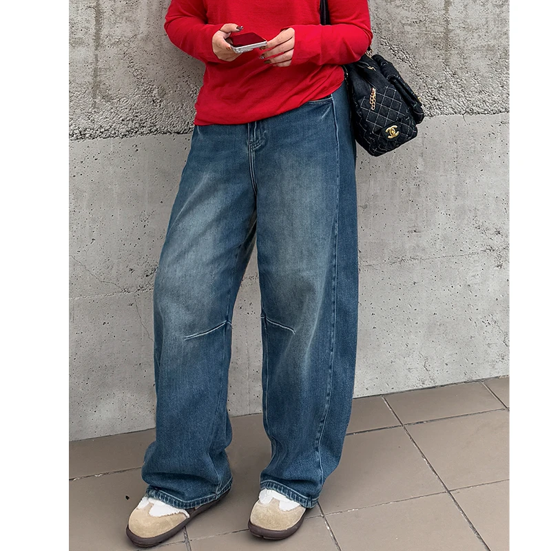 剪刀绒牛仔/胖mm大码 好版型 雪绒保暖牛仔裤