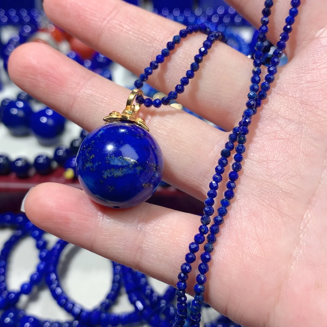 青金石未镶嵌项链定制