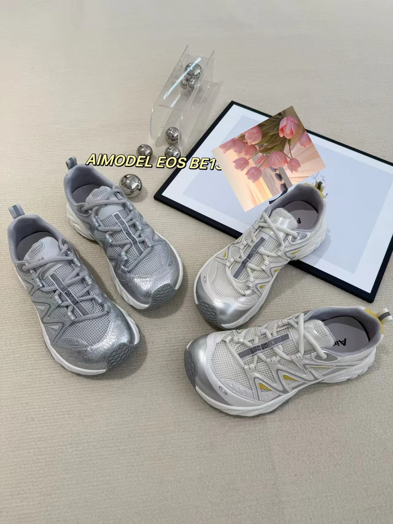 135厚底单网2025新款老爹鞋女网面透气圆头时尚运动百搭休闲鞋