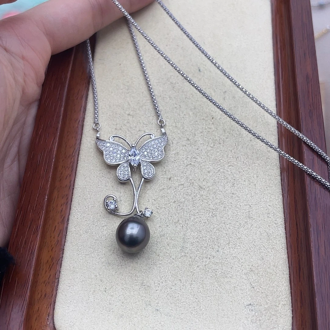 银S925镶嵌颈饰海水珍珠