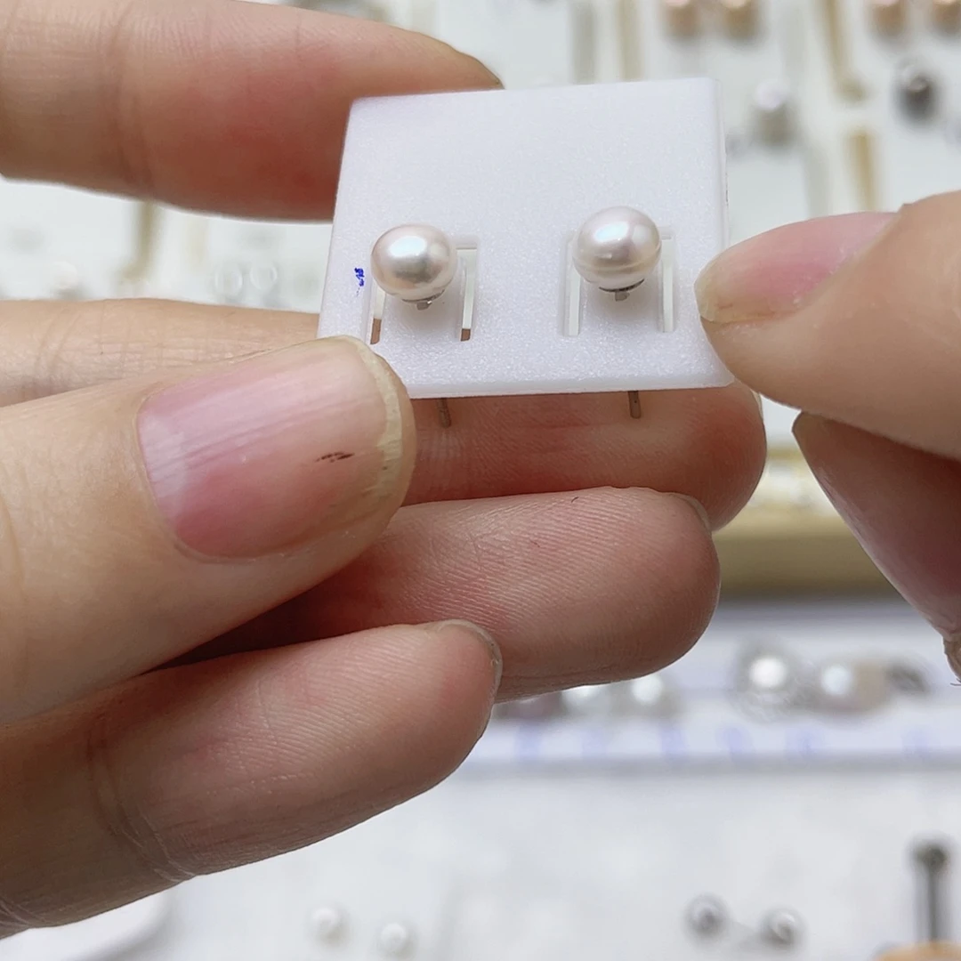 月****耳饰银S925镶嵌淡水珍珠