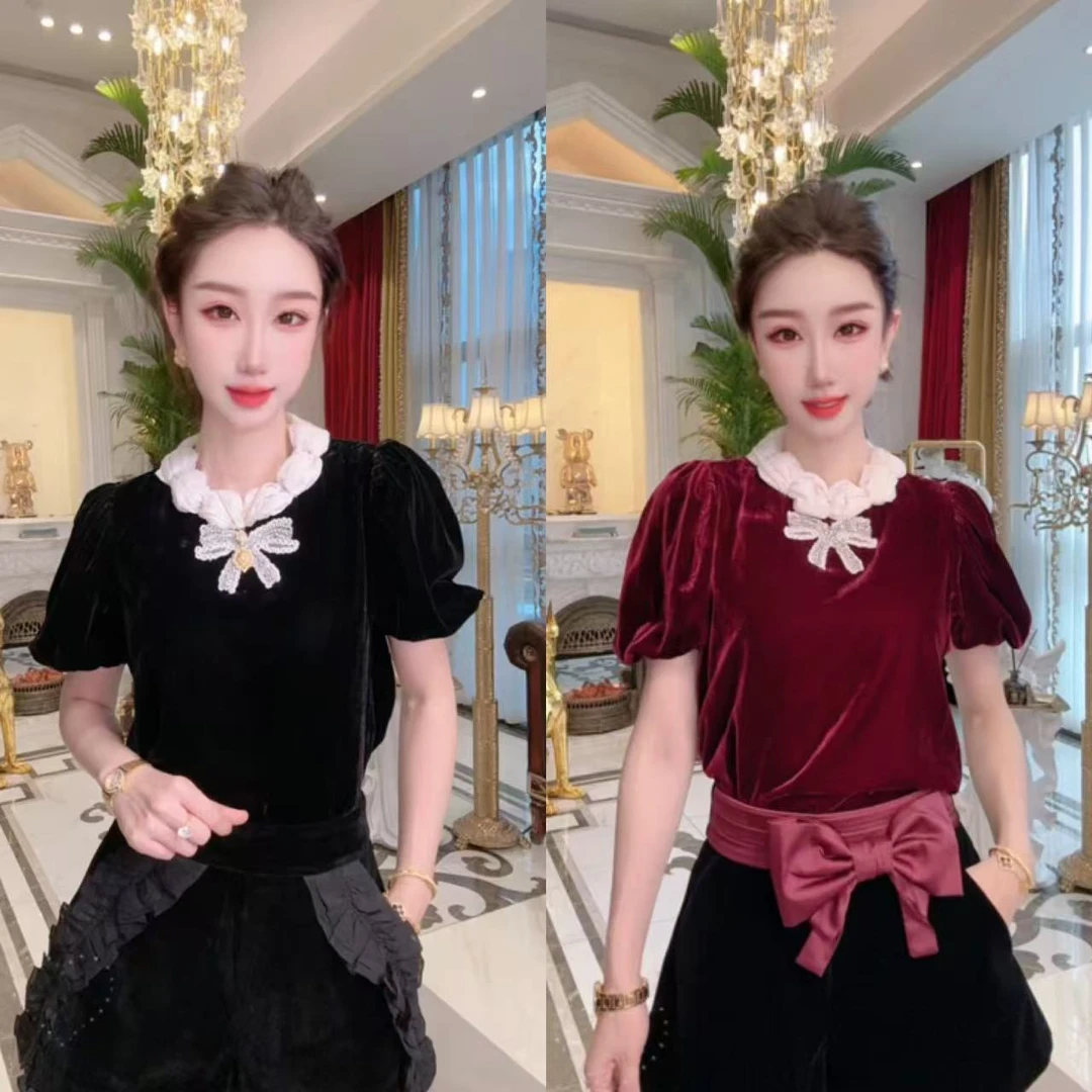 『蒂傲妮DIOANR』6072 DXXJ 真丝丝绒重工尊享上衣