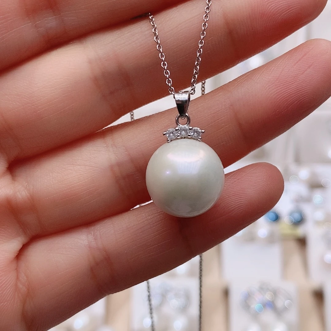 颈饰银S925镶嵌淡水珍珠