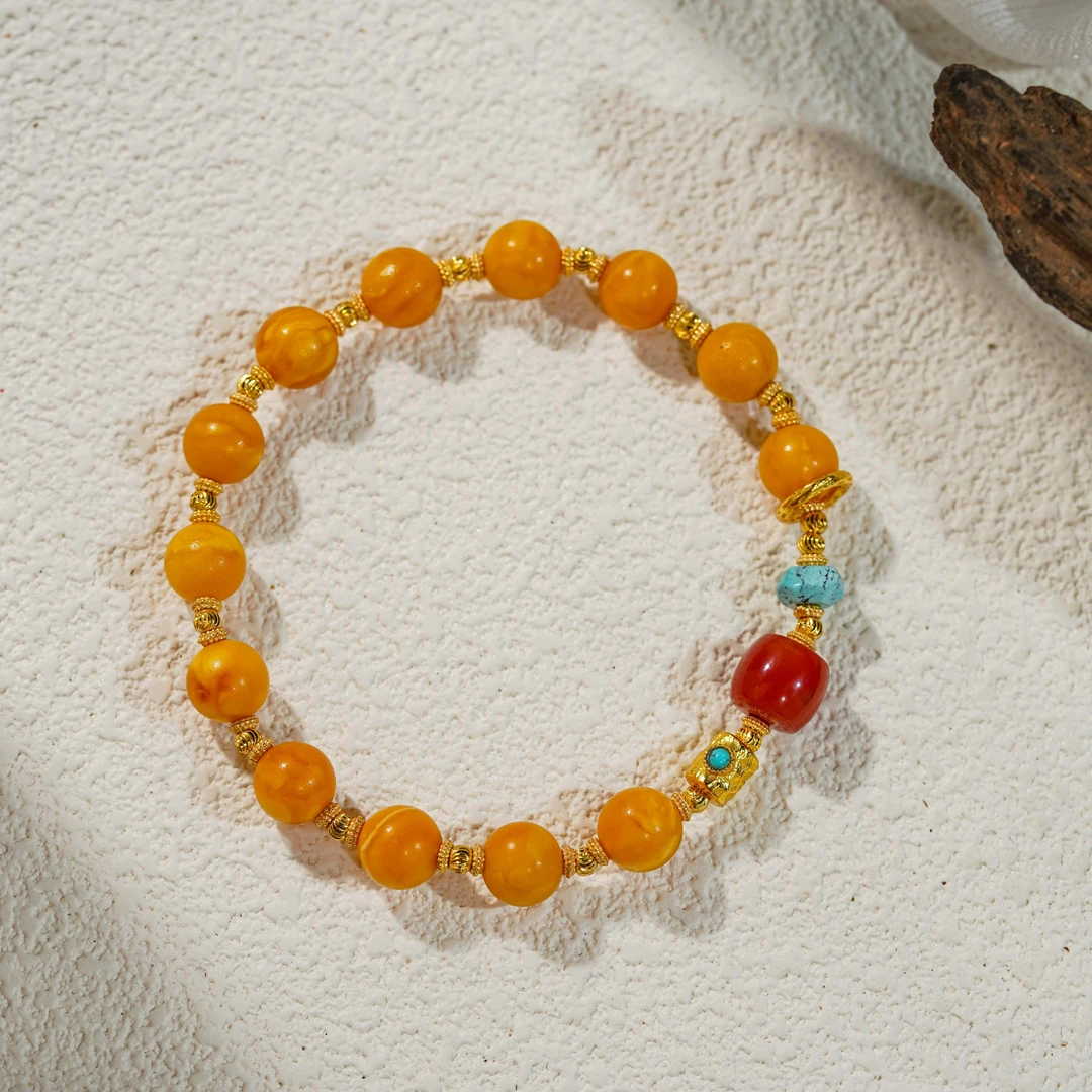 【三富圆满】蜜蜡手串（天然珠宝多样性发其一）