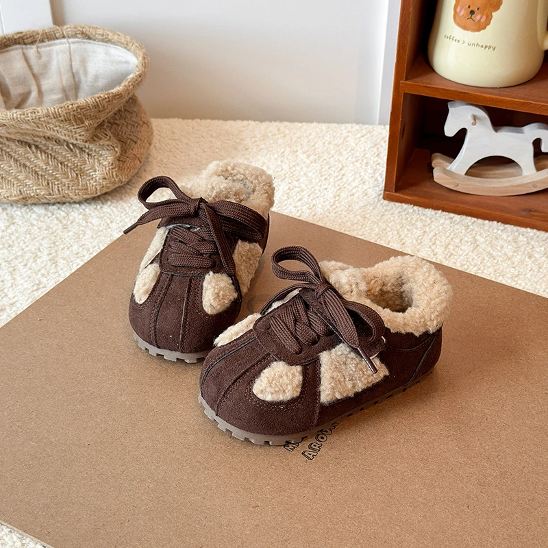 男女童加绒阿甘鞋2025冬季新款儿童防滑软底轻便保暖户外潮款棉鞋