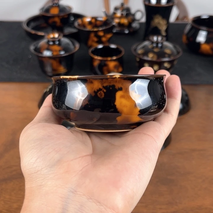 杯玳瑁釉矮炉式杯