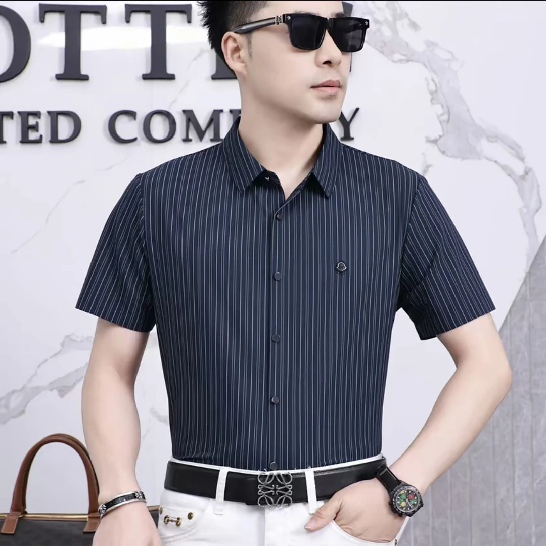 【清版特价】12款高品质色织高弹力锦纶商务无痕休闲短袖衬衫