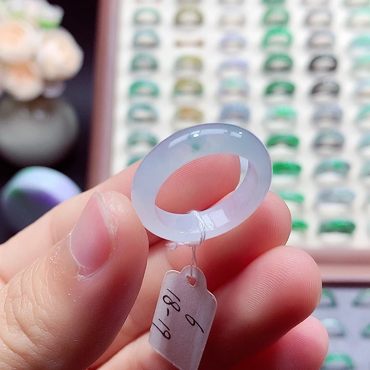 翡翠未镶嵌戒指18-19号