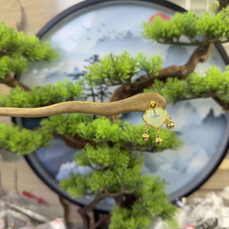 X19小锁木发簪祥云发簪旗袍簪子发饰复古古风简约古风发簪手工