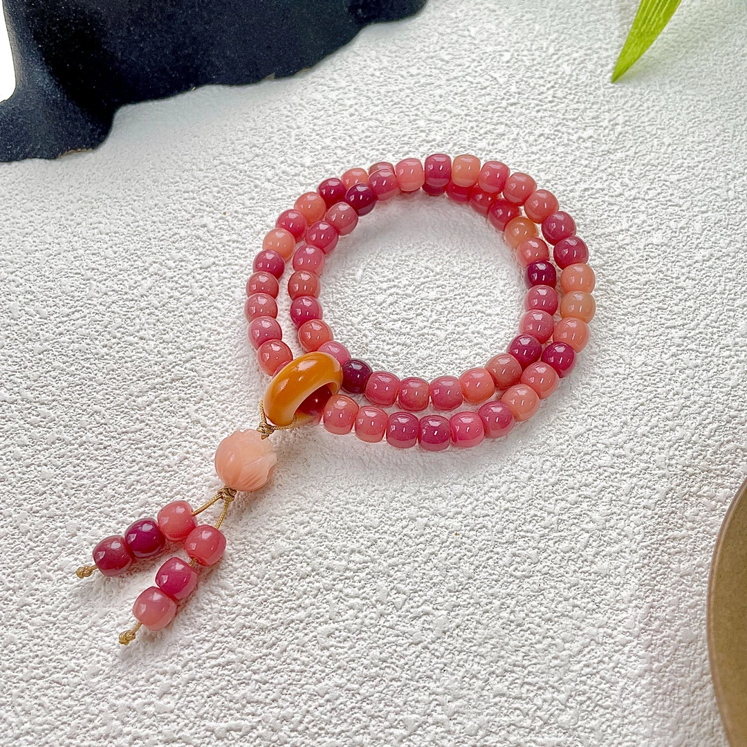 藕粉直鼓库兮双圈手串    S-C292110