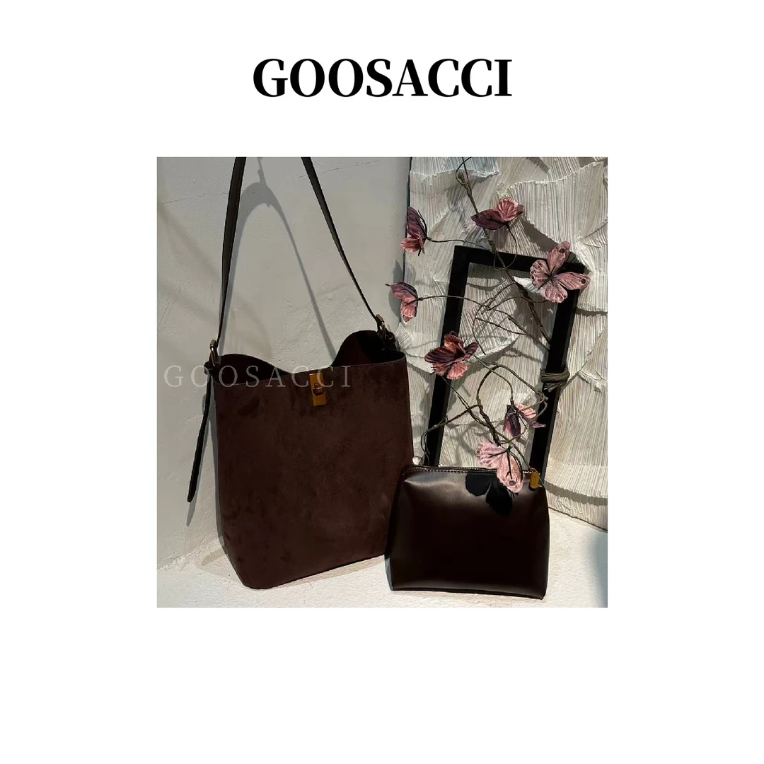 单根斜挎包秋冬新款百搭单肩手拎包大号托特女士水桶包