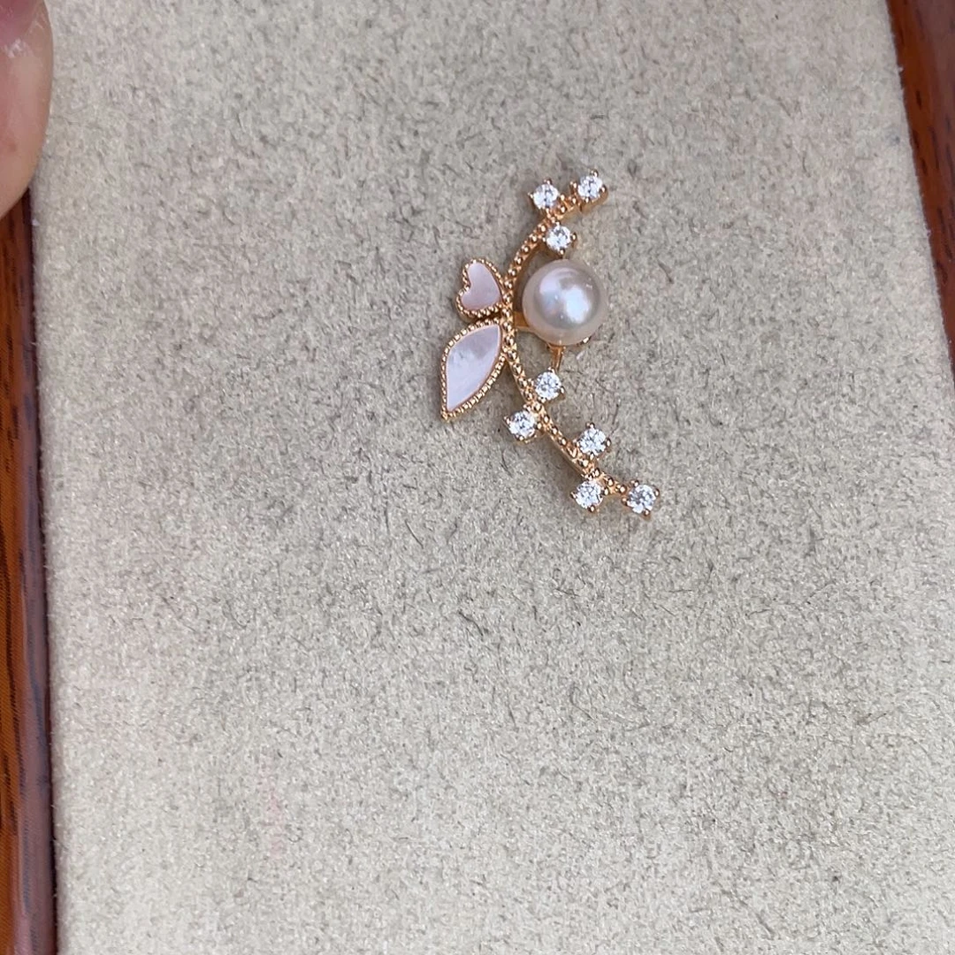 吊坠(不含链)银S925镶嵌海水珍珠