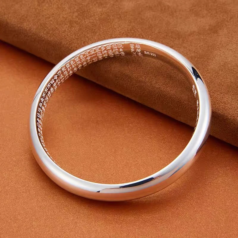 足银手镯 足银手镯 11号 贵妃心经实心足银手镯