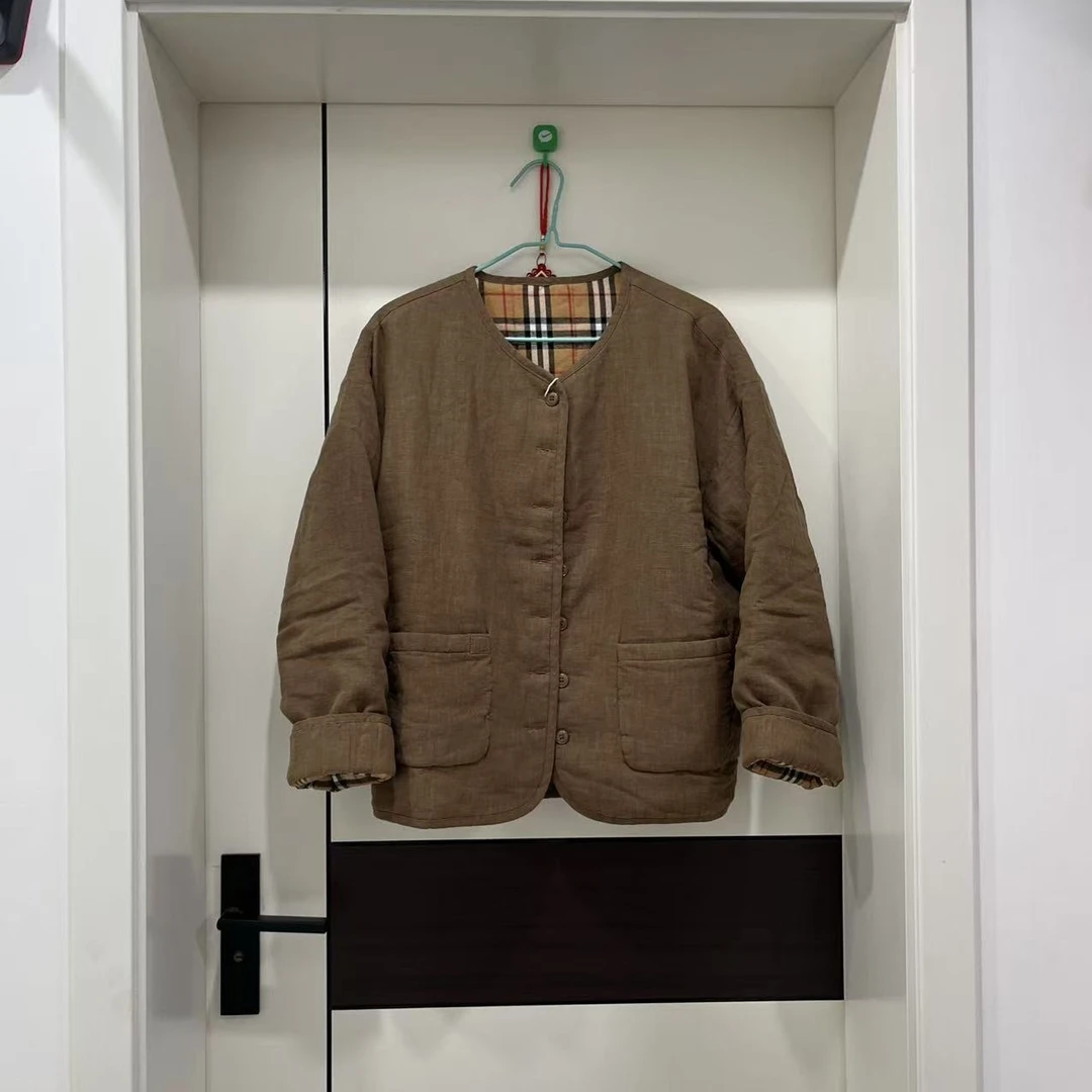 麻缘布衣推荐/亚麻棉服冬季保暖90/150斤可穿