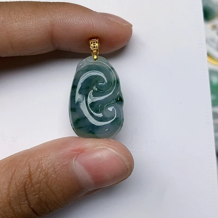 颈饰银S925镶嵌翡翠天然翡翠