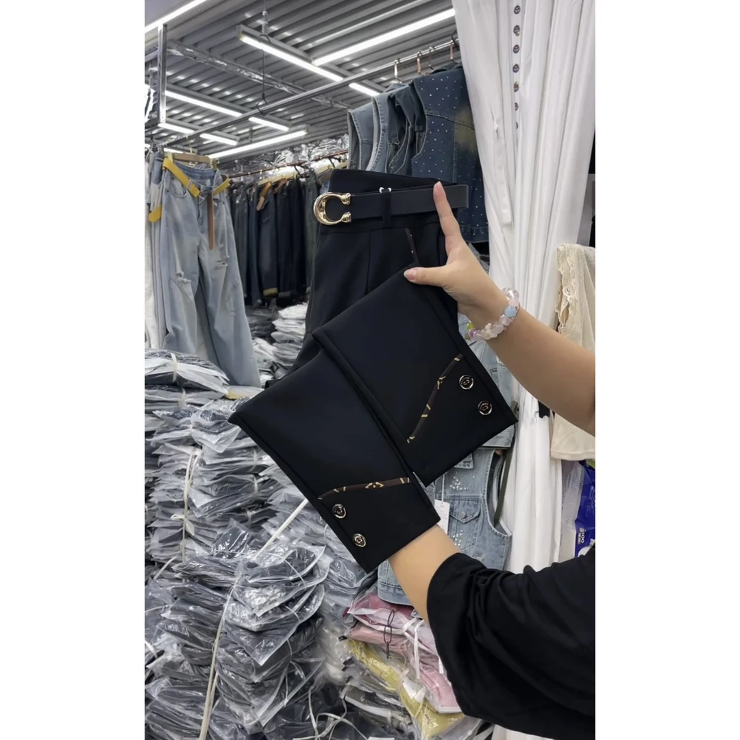 2025秋季新款黑色小西裤女洋气宽松百搭高腰小个子显瘦休闲九分裤